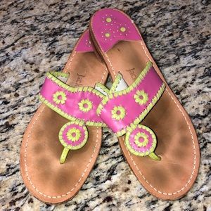 Jack Rogers Pink and Green Sandals
